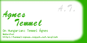 agnes temmel business card
